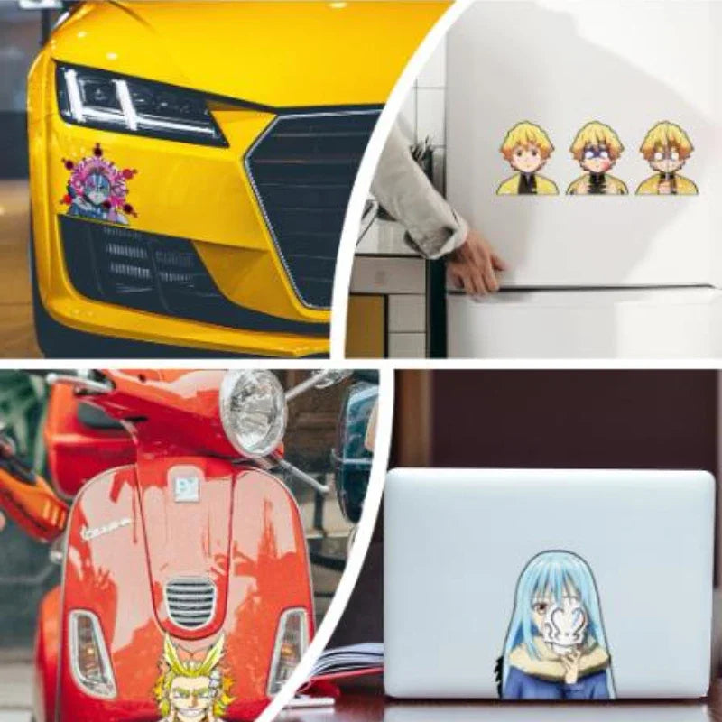 Jujutsu Kaisen Series Combination Complete Works 3D Gradient Car Stickers Anime Peripherals Suitable for Car Notebooks, Etc.