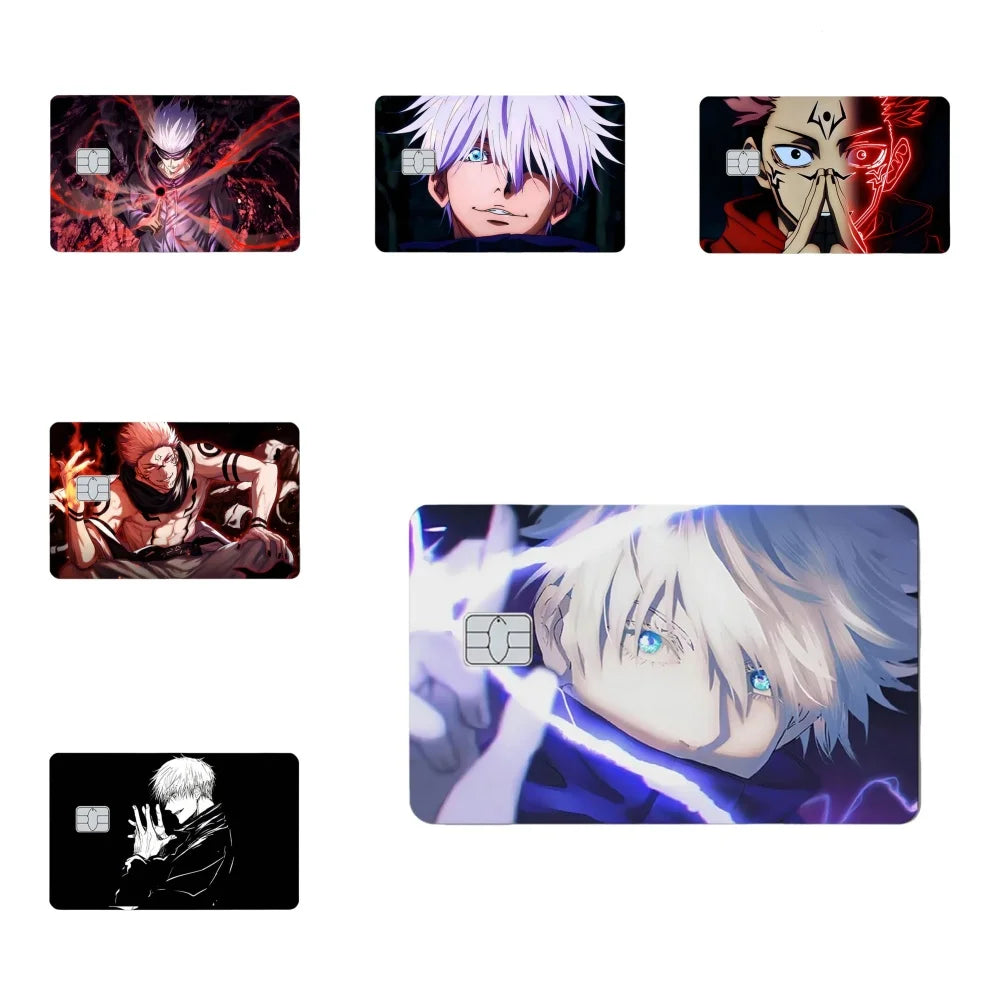 Jujutsu Kaisen Series Anime Bank Credit Cards Stickers Satoru Gojo Ryomen Sukuna Decoration Waterproof Scratch Resistant Sticker