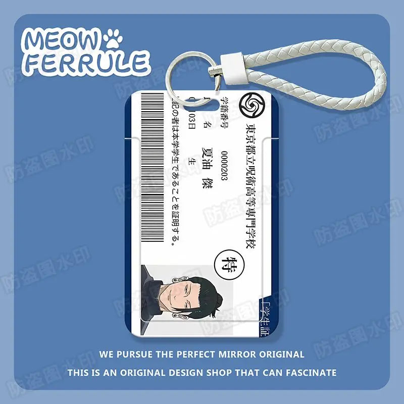 Anime Jujutsu Kaisen Itadori Yuji Satoru Gojo Kugisaki Nobara porte-carte porte-clés carte d'identité d'étudiant Bus carte de crédit Pass Hang