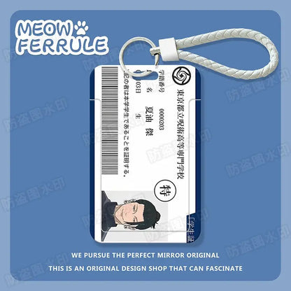 Anime Jujutsu Kaisen Itadori Yuji Satoru Gojo Kugisaki Nobara porte-carte porte-clés carte d'identité d'étudiant Bus carte de crédit Pass Hang