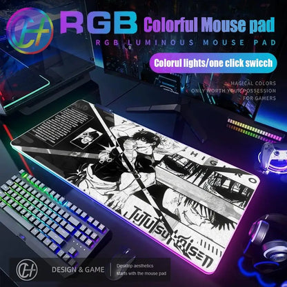 HD RGB Ryomen Sukuna 400x900mm Black Anime Jujutsu Kaisen Mouse Pad Gojo Satoru MousePad Computer Gaming PC Accessories Desk Mat