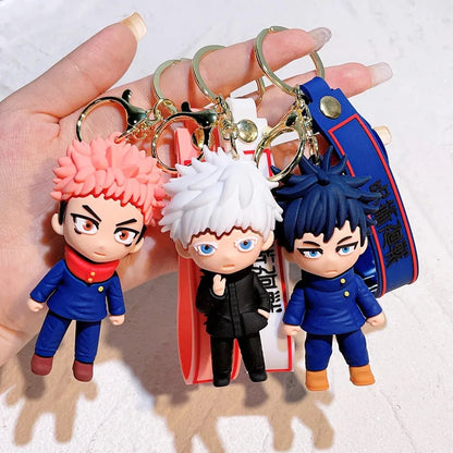 Porte-clés Cosplay Anime Jujutsu Kaisen, Gojo Itadori Fushiguro Kugisaki Sukuna Kawaii, porte-clés de poupée pour sac pendentif
