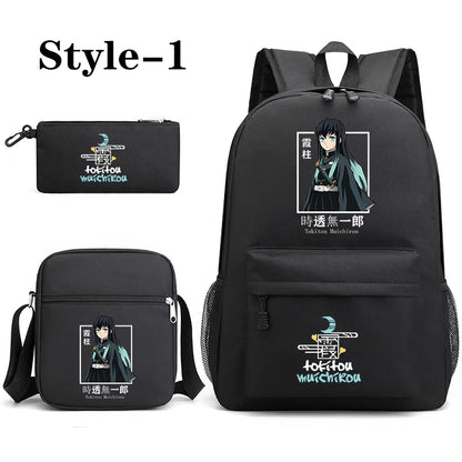 Sac à dos motif Anime Tokitou Muichirou pour adolescents, grande capacité, sac à bandoulière, sac à crayons, sacs d'école