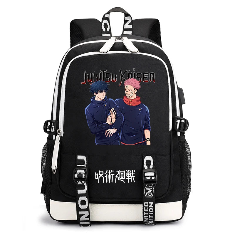 Sac à dos imprimé anime Jujutsu Kaisen, sac d'école pour étudiant, sac USB, cadeau de rentrée scolaire