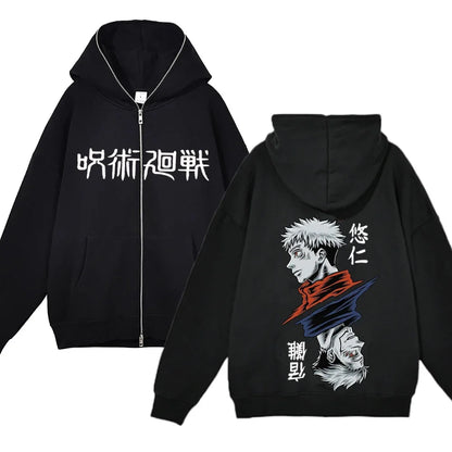 Jujutsu Kaisen Zipper Jackets Anime Gojo Satoru Sweatshirts Gojo Hoodies Thin Fleece Hoodie Zip Up Y2k Hoodies Anime Sweaters - Jujutsu Kaisen Merch - Free Shipping Buy Now