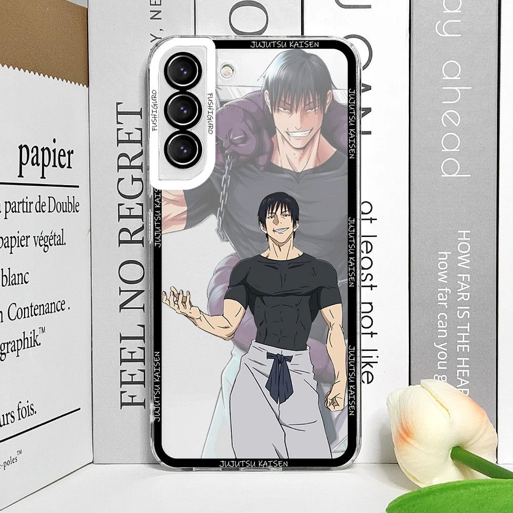 Coque souple inspirée de l'anime Jujutsu Kaisen Fushiguro Toji pour Samsung Galaxy S25, S24, S23 Ultra, S22, S21, S20 Plus, S24FE, A55, A54 5G