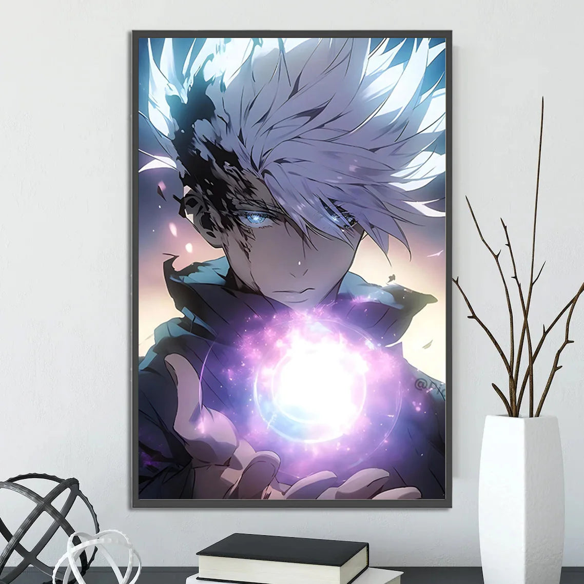 J-Jujutsu Gojo Satoru Self-adhesive Poster Figures Home Decoration Painting Wall Art Bedroom Cartoons Decor Anime Wallpaper