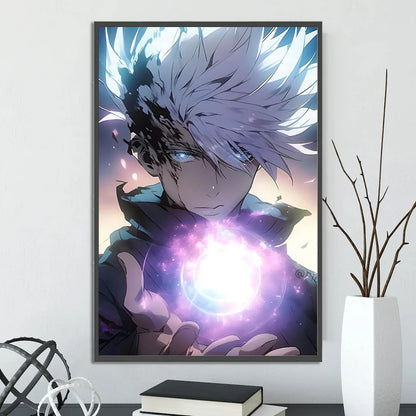 J-Jujutsu Gojo Satoru Self-adhesive Poster Figures Home Decoration Painting Wall Art Bedroom Cartoons Decor Anime Wallpaper