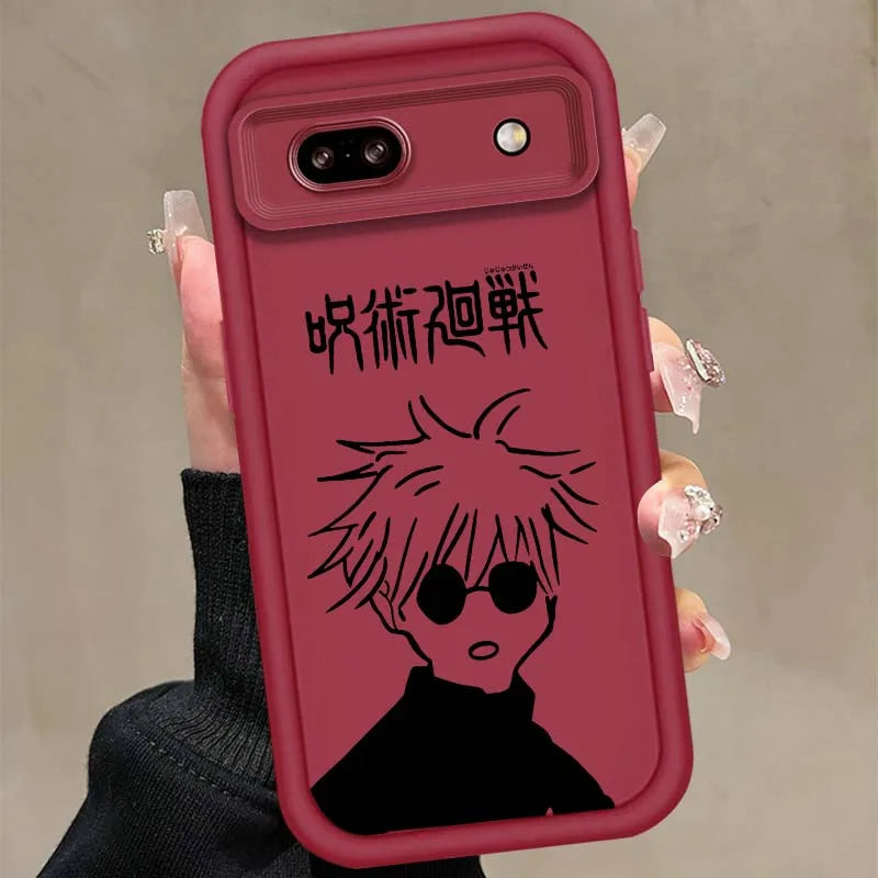 Coque souple antichoc en TPU pour Google Pixel 9, 8A, 8, 7, 7A Pro XL 5G, motif dessin animé Jujutsu Kaisen