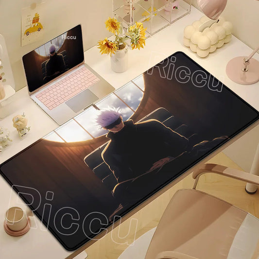 Anime Jujutsu Kaisen Mouse Pad Cool Gojo Satoru Large Gaming Mousepad Gamer Laptop Keyboard Mice Mat Computer 900×400mm Desk Mat