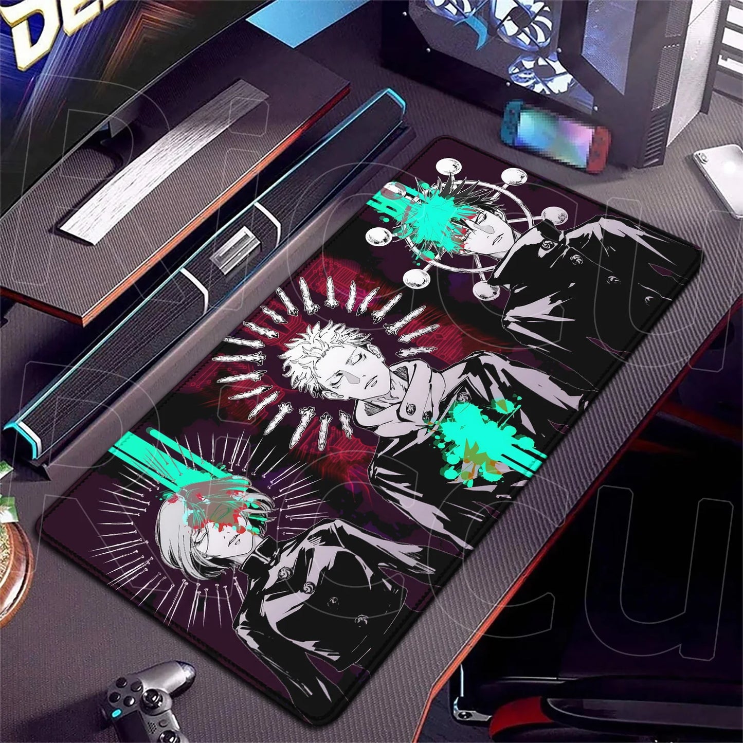 HD XXL Ryomen Sukuna 400x900mm Black Anime Jujutsu Kaisen Mouse Pad Gojo Satoru MousePad Computer Gaming PC Accessories Desk Mat