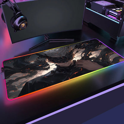 RGB Jujutsu Kaisen Mouse Pad Anime Gojo Satoru Desk Mat Gamer PC Computer XL Varmilo Keyboard Carpet Gaming Accessories Mousepad