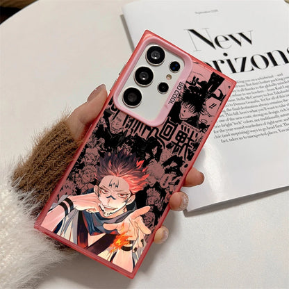 Coque de téléphone Anime Jujutsu Kaisen Cartoon pour Samsung Galaxy S24 S23 S22 S21 S20 Note 20 Ultra Plus FE 5G Coloré Argent Dos