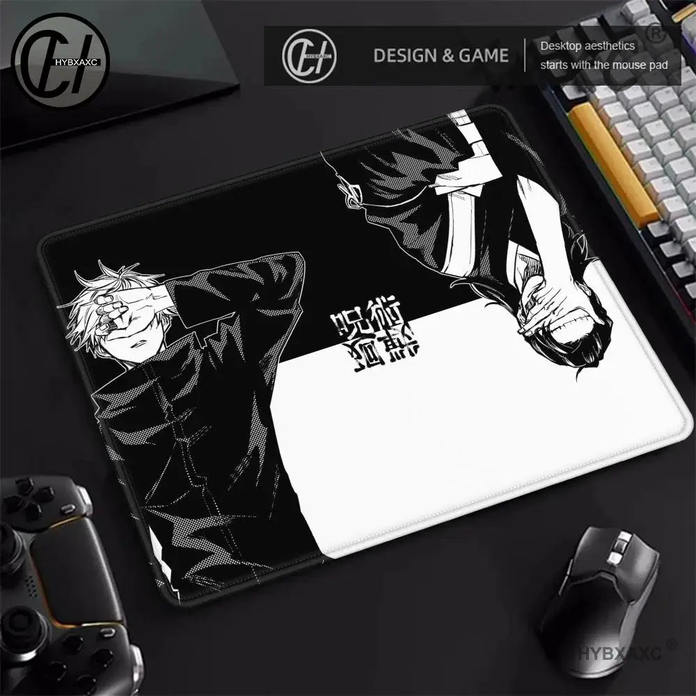 Japan Anime Mouse Pad Laptop 45×40 Black And White Desk Mat PC J-jujutsu K-kaisen Manga Mousepad XS Satoru Gojo Keyboard Rug Mat