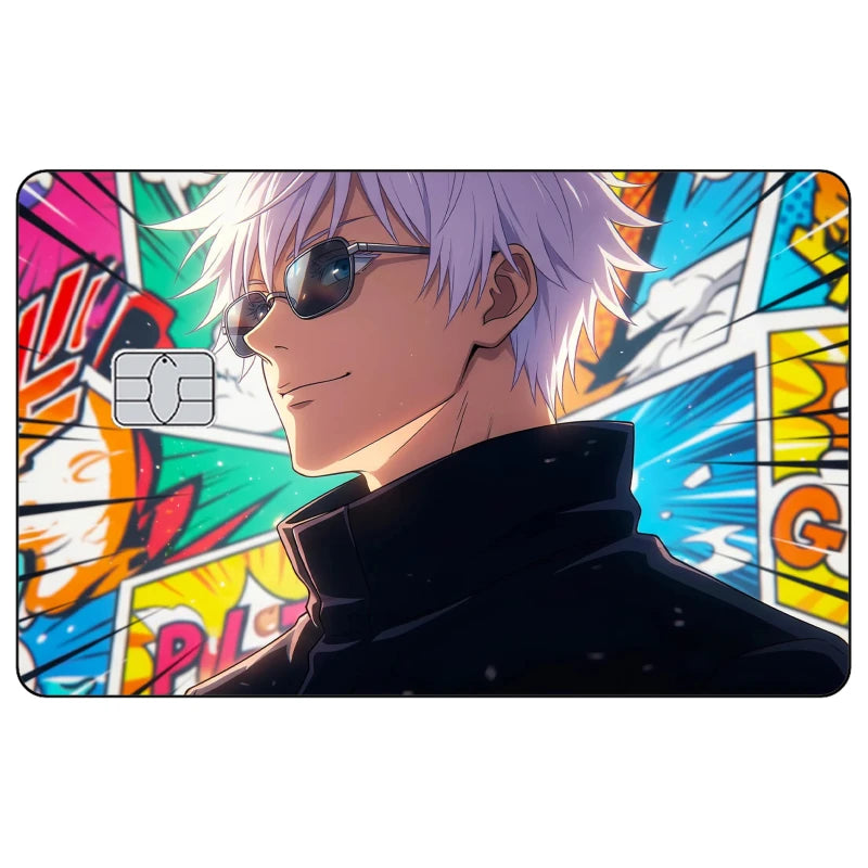 Jujutsu Kaisen Credit Card Skin Sticker Gojo Satoru Stickers for VISA JCB Mastercard and Other IC Bank Card Decoration Protect