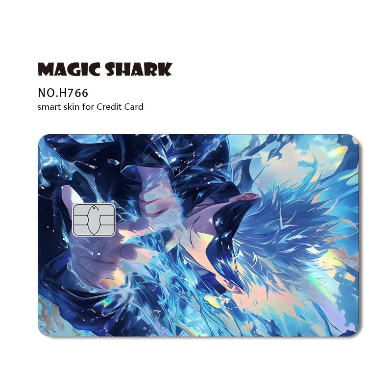 J-Jujutsu K-Kaisen Anime Laser Holographic Itadori Yuji Megumi Fushiguro Gojo Satoru Credit Debit Bank Card Sticker Film Skin