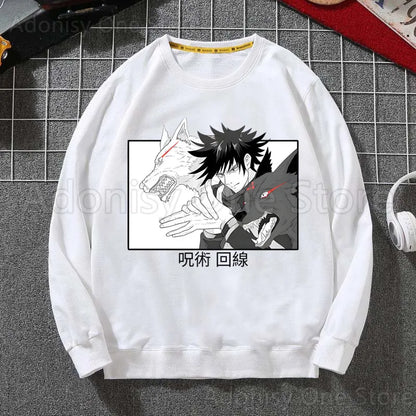 Toji Fushiguro Men Hoodie Autumn Hip Hop Streetwear Men Pullover Sweatshirts Hoodies Mens White Color Hoodie Male - Jujutsu Kaisen Merch - Free Shipping Buy Now