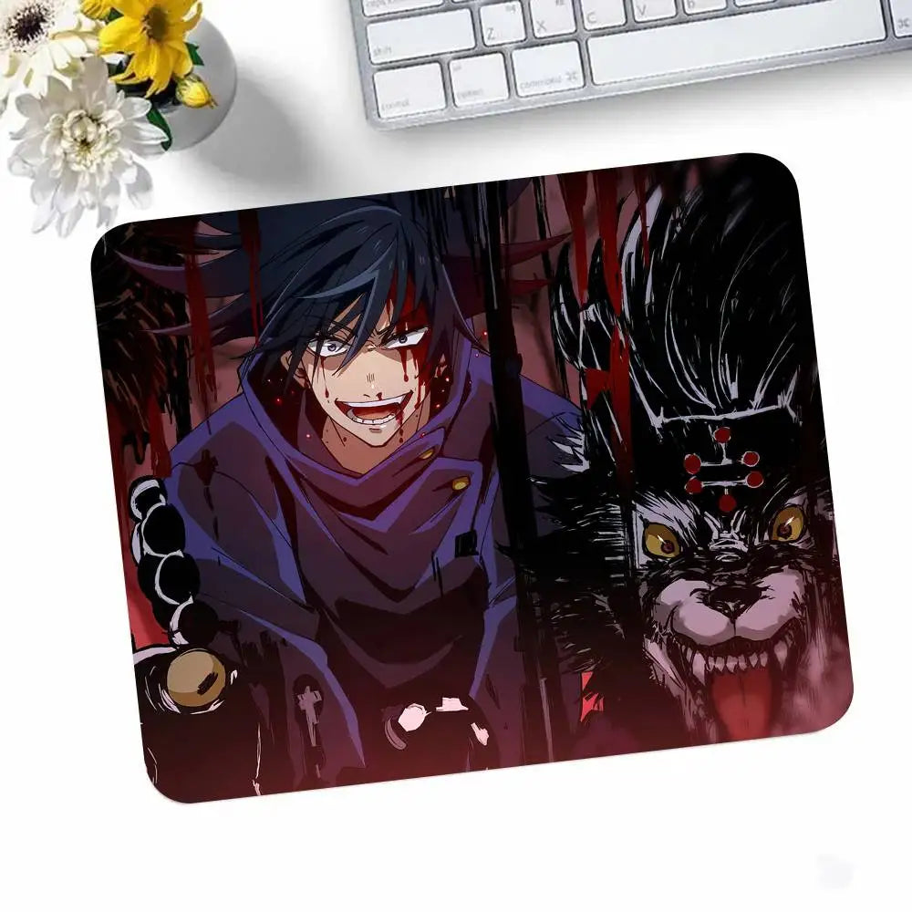 Anime Jujutsu Kaisen Fushiguro Megumi Mousepad Small LockEdge Mouse Pad For Gamers Computer Desk Pad Rectangular Anti-slip