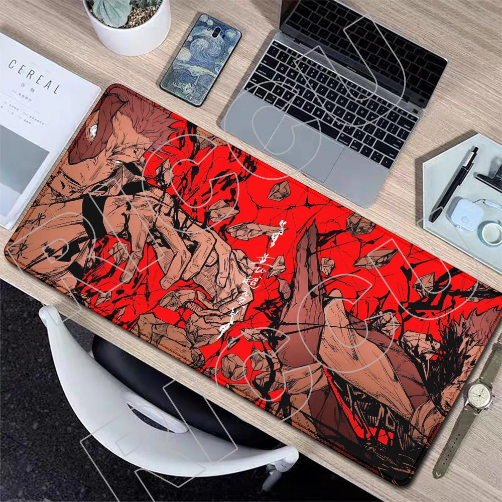 XXL J-Jujutsu Kaisen Gojo Satoru Mouse Pad Carpet Cartoon Anime Gaming Mousepad Non-Slip Rubber Desk Mat Computer Laptop Office