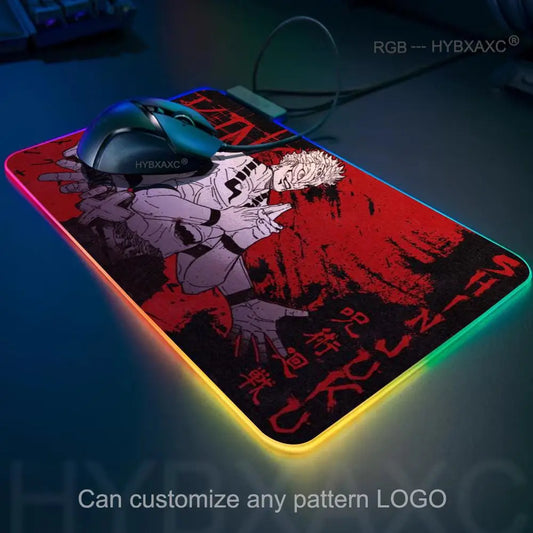 HD RGB Ryomen Sukuna 400x900mm Black Anime Jujutsu Kaisen Mouse Pad Gojo Satoru MousePad Computer Gaming PC Accessories Desk Mat