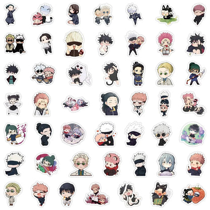 Lot de 10, 30, 50 ou 100 autocollants Kawaii en PVC, motif dessin animé Jujutsu Kaisen, graffiti, pour ordinateur portable, guitare, DIY, cadeau pour enfant