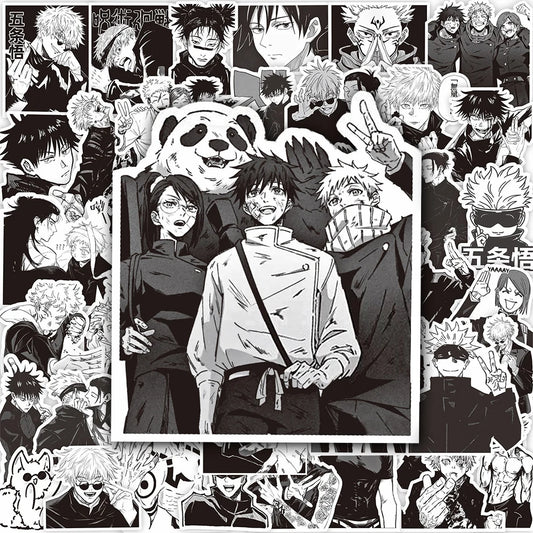 10/30/65pcs Black White Jujutsu Kaisen Anime Stickers Cool Satoru Gojo Cartoon Decals Phone Skateboard Luggage Graffiti Sticker