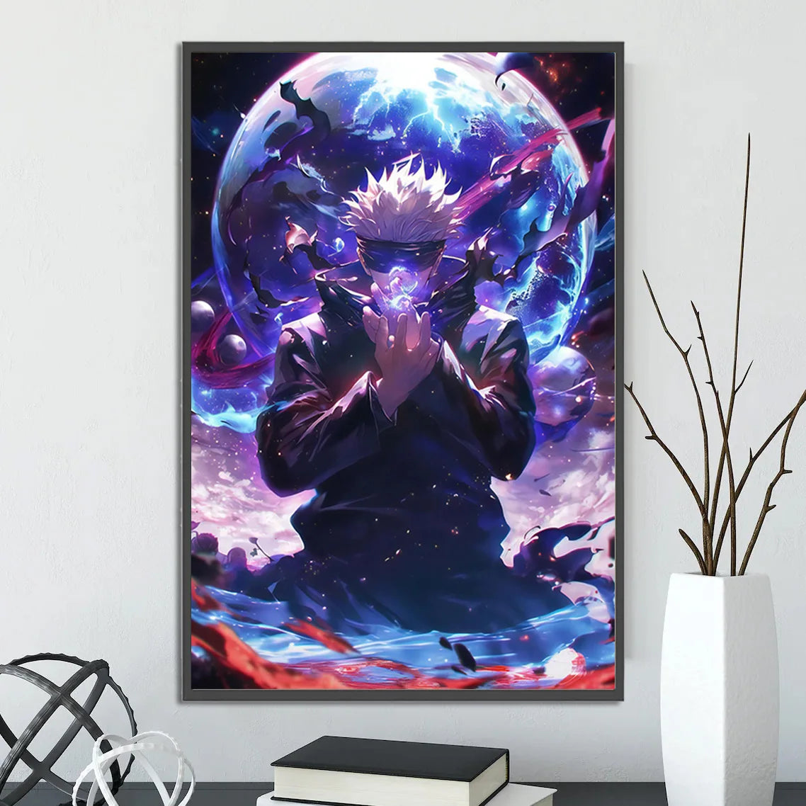 J-Jujutsu Gojo Satoru Self-adhesive Poster Figures Home Decoration Painting Wall Art Bedroom Cartoons Decor Anime Wallpaper