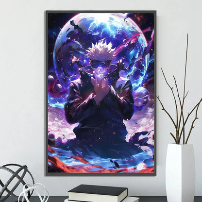 J-Jujutsu Gojo Satoru Self-adhesive Poster Painting Wall Art Bedroom Figures Home Decoration Cartoons Decor Anime Wallpaper