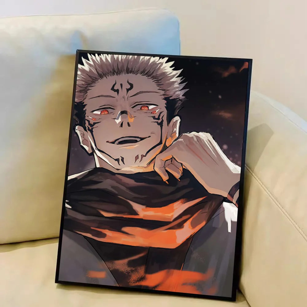 Japan Anime Jujutsu Kaisen Ryomen Sukuna Anime Posters Sticky Decoracion Painting Wall Art White Kraft Paper Wall Decor