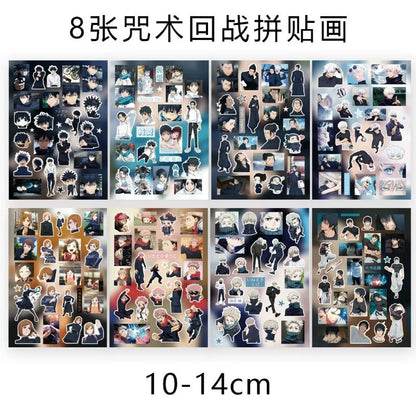 8 Pieces of Jujutsu Kaisen Stickers Gojo Satoru Anime Creative Graffiti Notebook Mobile Phone Decoration Waterproof Stickers