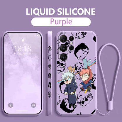 Coque de téléphone Jujutsu Kaisen Art Anime Cool pour Samsung Galaxy S25 S24 S23 S22 S21 S20 Ultra Plus FE 5G Liquid Left Rope