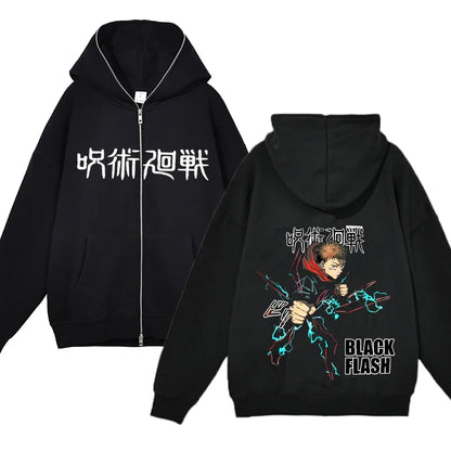 Jujutsu Kaisen Zipper Jackets Anime Gojo Satoru Sweatshirts Gojo Hoodies Thin Fleece Hoodie Zip Up Y2k Hoodies Anime Sweaters - Jujutsu Kaisen Merch - Free Shipping Buy Now