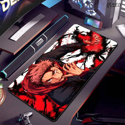 Large Gaming Mouse Pad Jujutsu Kaisen Gojo Satoru Mousepad LockEdge Thickened Computer Keyboard Desk Mat Rubber Anti slip Mats