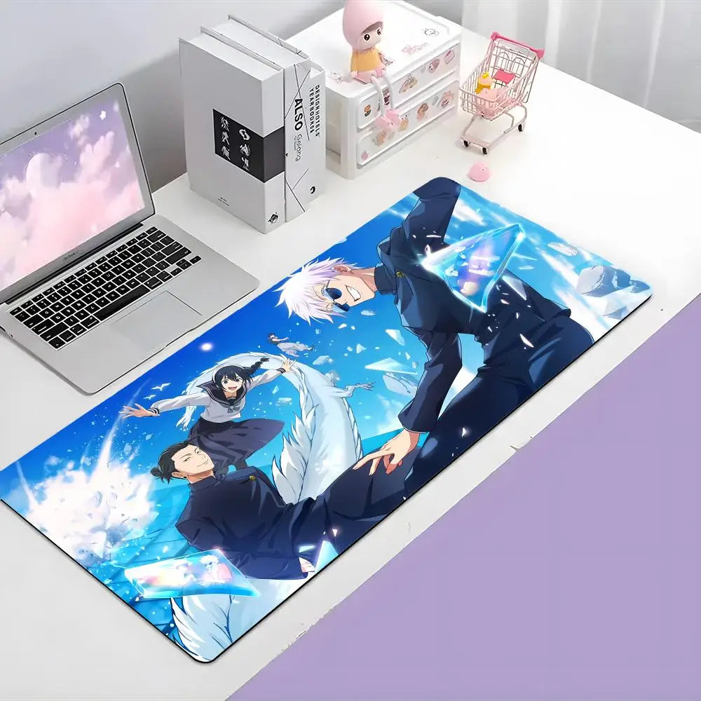 Japanese J-Jujutsu Kaisen k-Kugisaki G-Gojo Satoru Mouse Pad Large Gaming Mousepad with Thick Stitched Edge Non-Slip Desk Mat