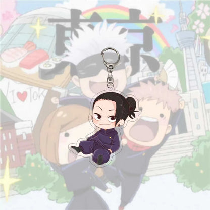 Porte-clés Anime Sukuna Geto pour femmes et hommes, pendentif double face en acrylique, bijoux pour enfants, cadeaux d'anniversaire