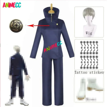 ANIMECC in Stock S-2xL Toge Inumaki Cosplay Costume Wig Tattoo Sticker Shoes Halloween Christmas Party School Uniform Outfit Men - Jujutsu Kaisen Merch - Free Shipping Buy Now