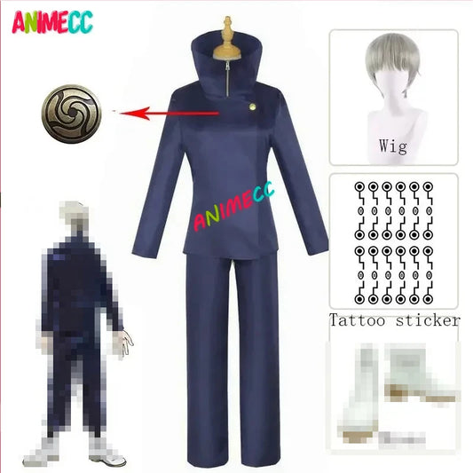 ANIMECC in Stock S-2xL Toge Inumaki Cosplay Costume Wig Tattoo Sticker Shoes Halloween Christmas Party School Uniform Outfit Men - Jujutsu Kaisen Merch - Free Shipping Buy Now