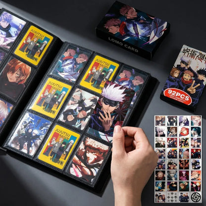 92PCS Cards Set Merch Anime Gojo Satoru Nobara Kugisaki Collectible HD Print Photo Card Jujutsu Kaisen Collect Fan Birthday Gift