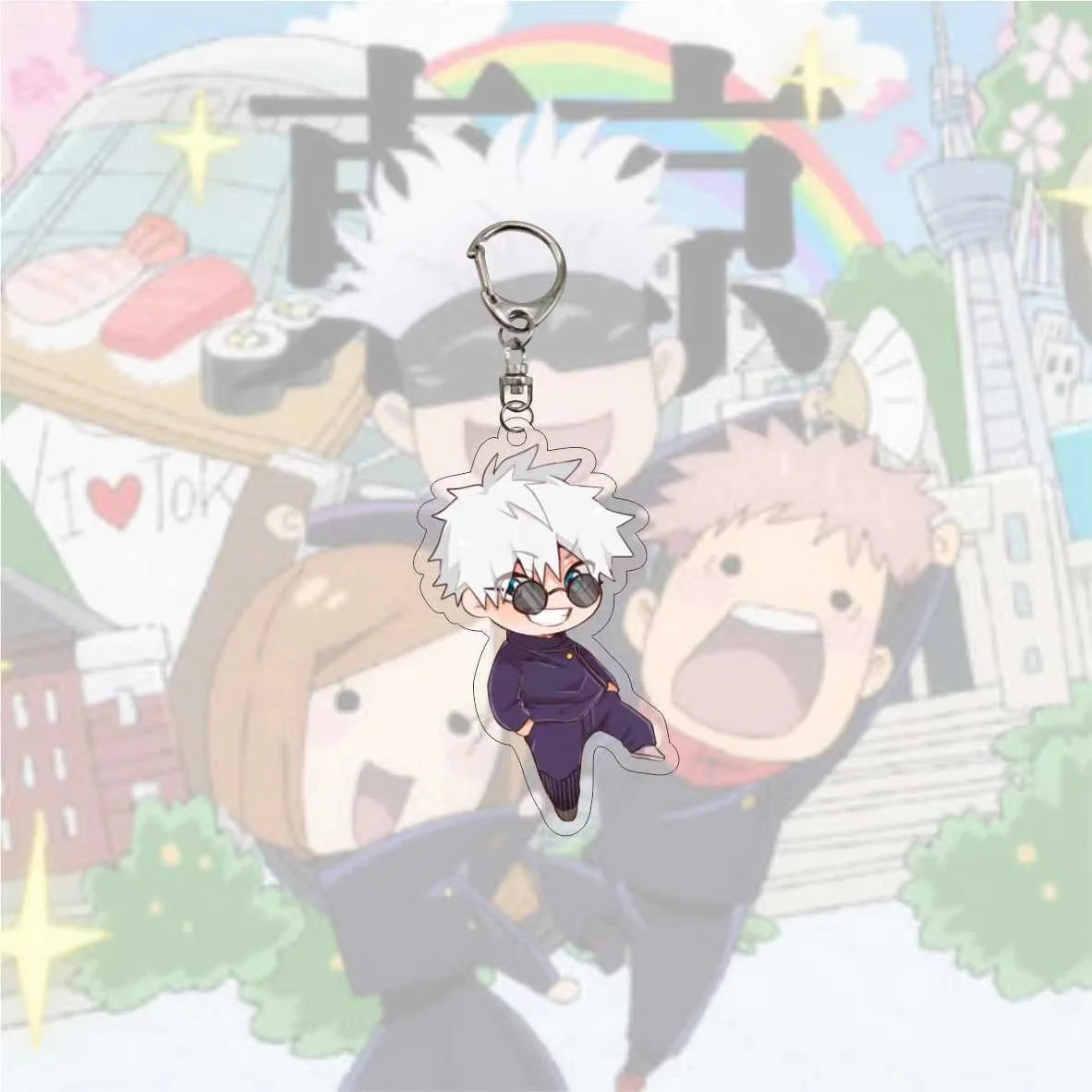 Porte-clés Anime Sukuna Geto pour femmes et hommes, pendentif double face en acrylique, bijoux pour enfants, cadeaux d'anniversaire