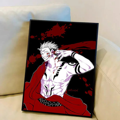 Japan Anime Jujutsu Kaisen Ryomen Sukuna Anime Posters Sticky Decoracion Painting Wall Art White Kraft Paper Wall Decor