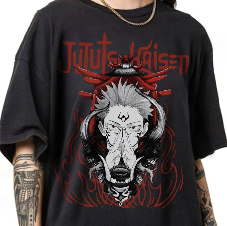 Jujutsu Kaisen T-shirt, Inspired Anime Ryomen Sukuna T-shirt Black- Anime Gift - Jujutsu Kaisen Merch - Free Shipping Buy Now
