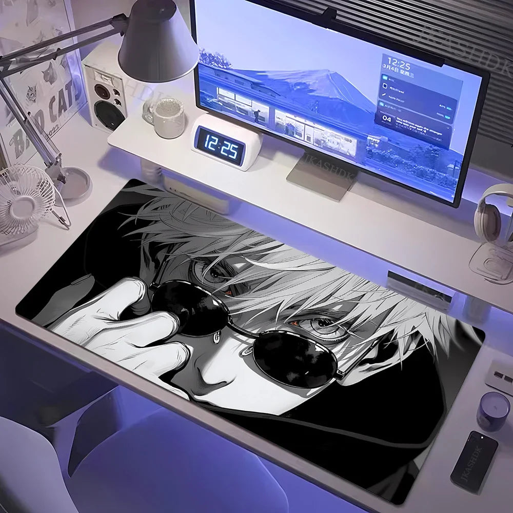 Large Gaming Mousepad Jujutsu Kaisen Mouse Pad Anime Gojo Satoru Desk Mat Gamer Company Keyboard Mouse Mats Computer Carpet