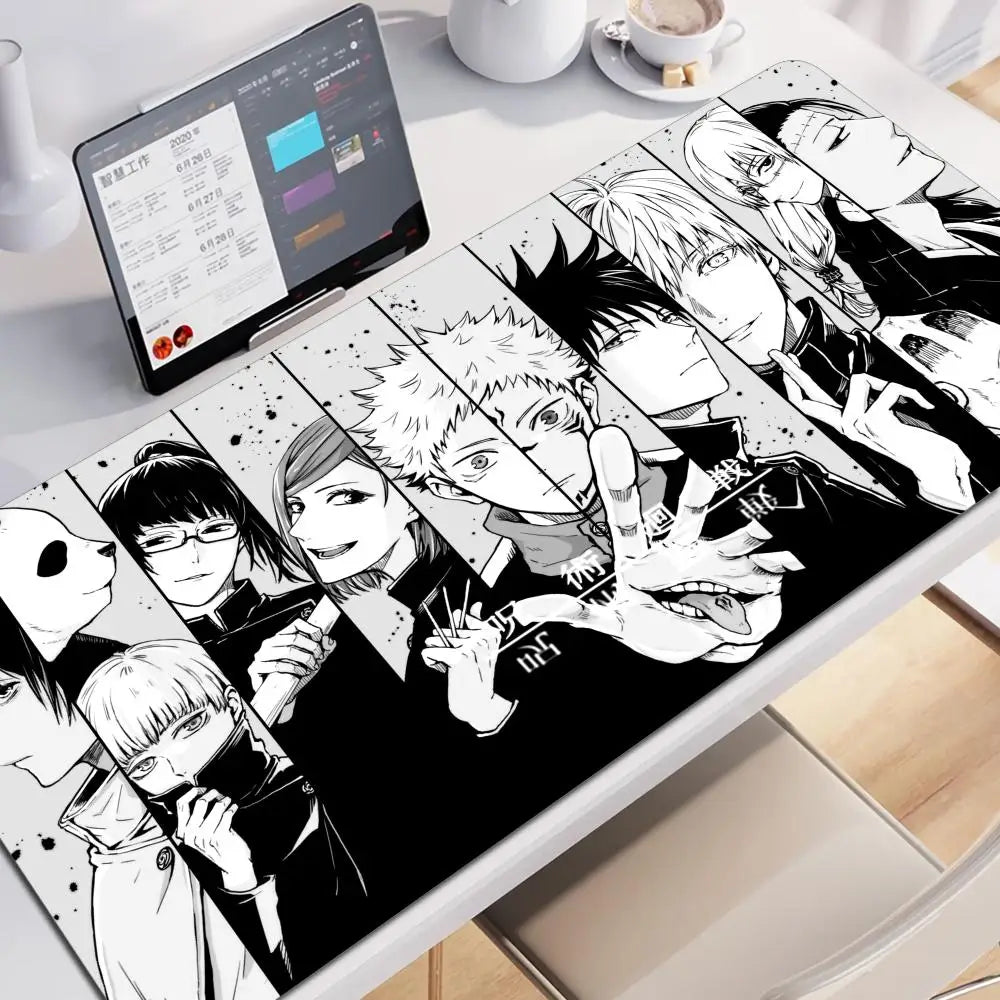 HD 60x30CM Black Anime Jujutsu Kaisen XXL Mouse Pad Gojo Satoru Mouse Pads Computer Gaming Peripheral PC Accessories Desk Mat