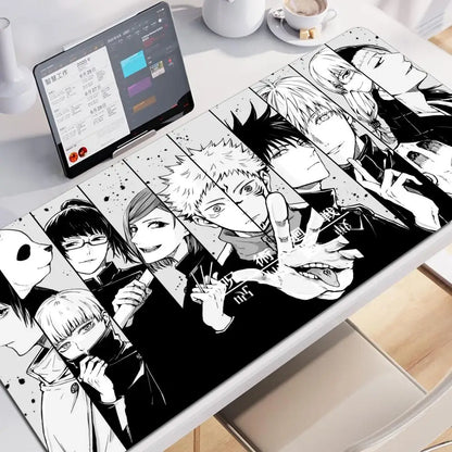 HD 60x30CM Black Anime Jujutsu Kaisen XXL Mouse Pad Gojo Satoru Mouse Pads Computer Gaming Peripheral PC Accessories Desk Mat