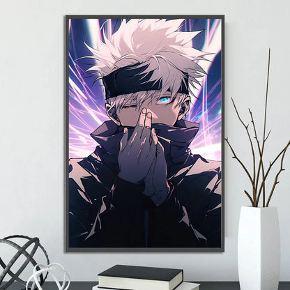 J-Jujutsu Self-adhesive Poster Anime Figures Home Decoration Painting Wall Art Bedroom Cartoons Decor Gojo Satoru Wallpaper