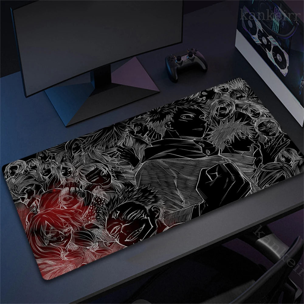 Jujutsu Kaisen Mouse Pad Anime Carpet PC Gamer Computer Black White Keyboard Gaming Accessories Desk Mat Gojo Satoru XL Mousepad