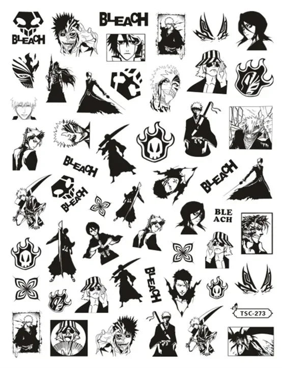 Autocollants 3D pour nail art, modèle coulissant, décorations pour ongles DIY, Jujutsu Kaisen, TSC-196