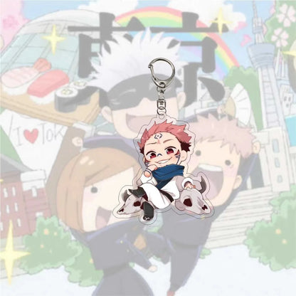 Porte-clés Anime Sukuna Geto pour femmes et hommes, pendentif double face en acrylique, bijoux pour enfants, cadeaux d'anniversaire