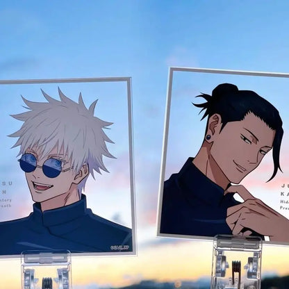 2pcs Jujutsu Kaisen Gojo Satoru & Geto Suguru Acrylic Transparent Card Anime Collectible Desktop Display Anime Merch Collectible