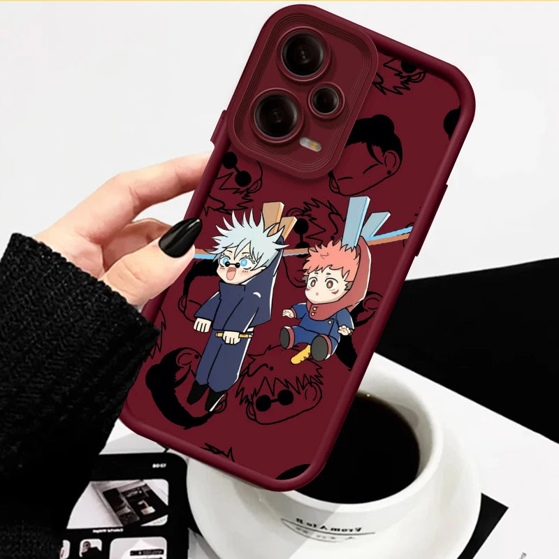 Coque de téléphone en TPU pour Xiaomi Redmi Note 13, 12, 12C, 11, 11S, 10, 10C, 10A, 9C, 9A Pro 5G, motif dessin animé Jujutsu Kaisen